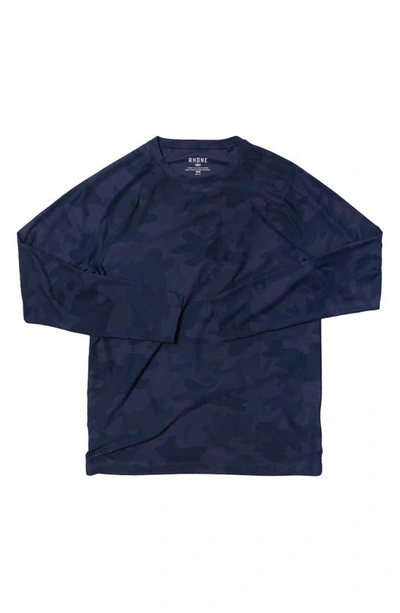 Shop Rhone Reign Long Sleeve Performance T-shirt In Outer Space Camo