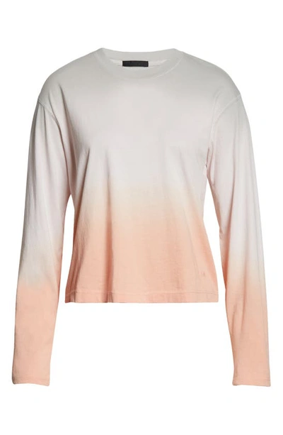 Shop Atm Anthony Thomas Melillo Ombré Classic Jersey Long Sleeve T-shirt In Dove / Flamingo Ombre