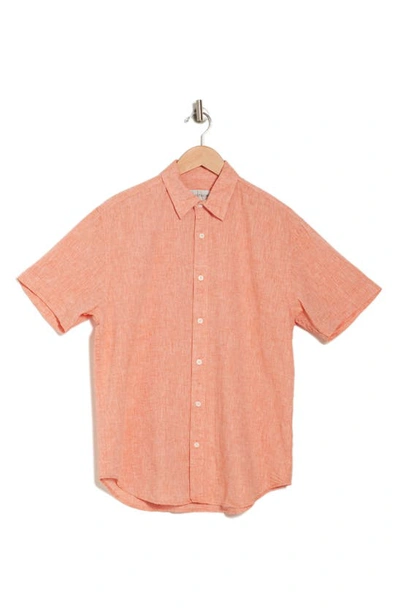 Shop Coastaoro Key Largo Short Sleeve Regular Fit Shirt In Burnt Orange