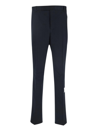 Shop Thom Browne 4-bar Chino Trousers In Blue