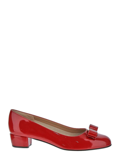 Shop Ferragamo Vara Bow Ballerinas In Red