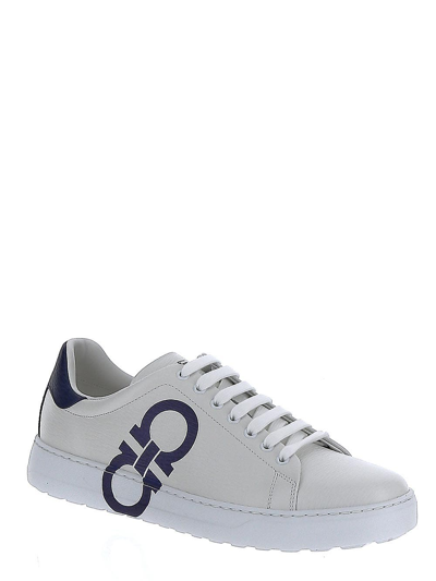 Shop Ferragamo White Sneakers