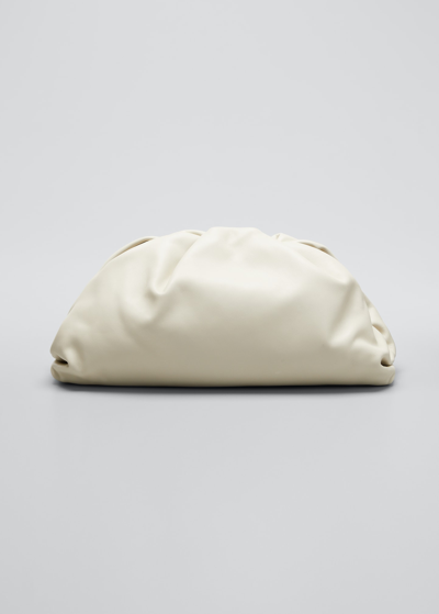 Shop Bottega Veneta The Pouch Bag In Butter Calf Leather In Plaster