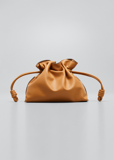 Shop Loewe Flamenco Clutch Bag In Napa Leather With Blind Embossed Anagram In Warm Desert