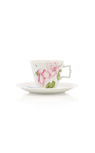 Shop Giambattista Valli Home Large Painted Porcelain Cup And Saucer Set In Multi