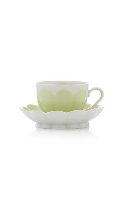Shop Giambattista Valli Home Mocca Cup & Saucer New Retro In Green