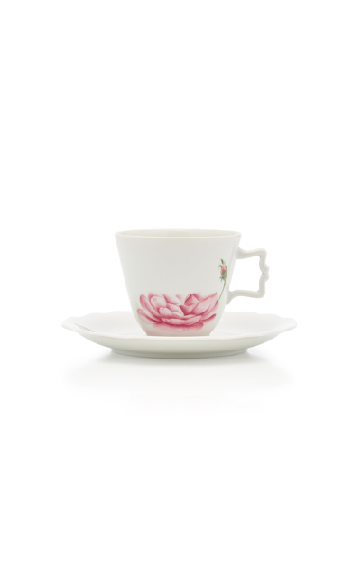 Shop Giambattista Valli Home Large Painted Porcelain Cup And Saucer Set In Multi