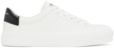 Shop Givenchy White City Court Sneakers In 116 White/black