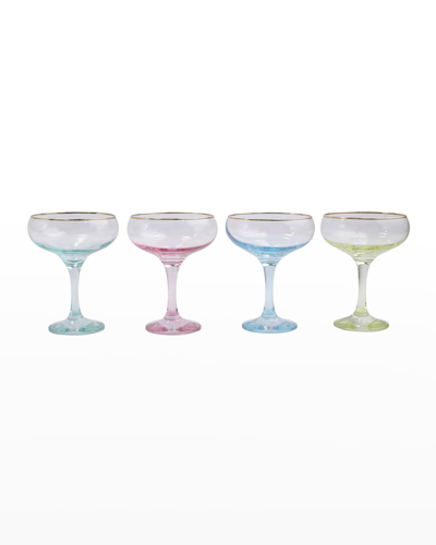Shop Vietri Rainbow Assorted Coupe Champagne Glasses, Set Of 4