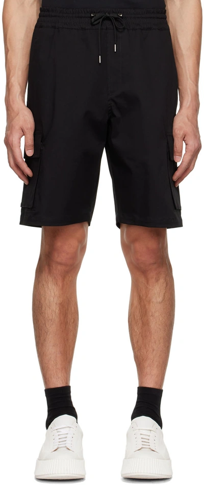 Shop Neil Barrett Black Cotton Cargo Shorts In 01 Black