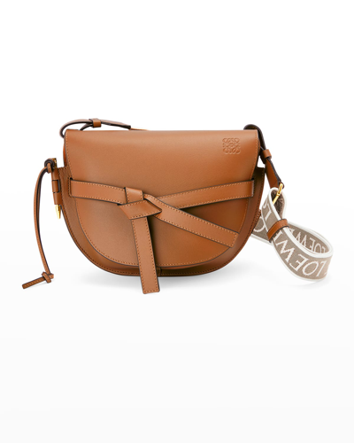 Loewe - Gate Small Canvas Jacquard-Trimmed Leather Shoulder Bag - Tan for  Women