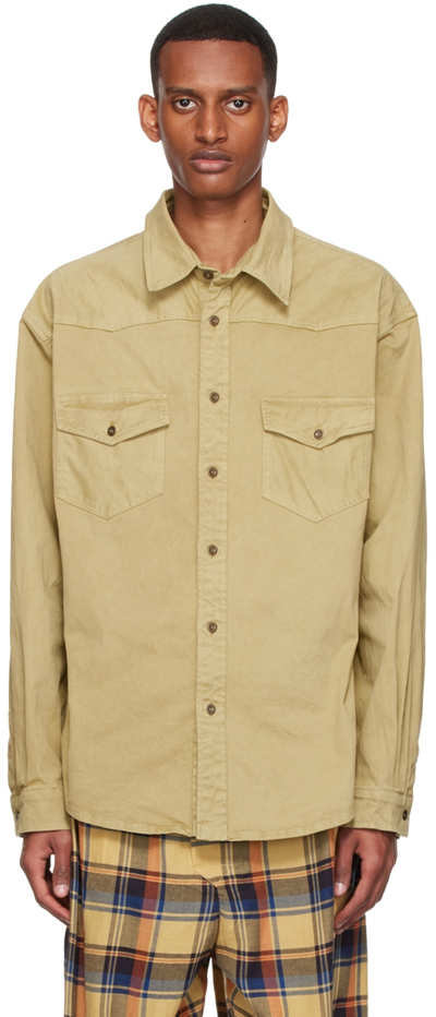 Faith Connexion Khaki Cotton Shirt In Khaki