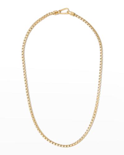 Shop Marco Dal Maso Men's Yellow Gold Carved Tubular Necklace With Matte Chain, 52cm