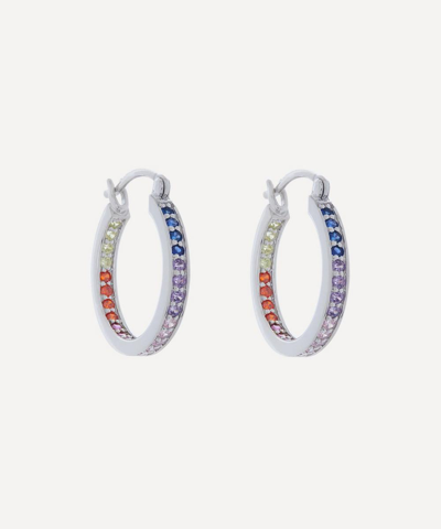 Shop Adore Adorn Sterling Silver Lucky Multi-coloured Hoop Earrings