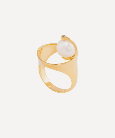 Shop Adore Adorn 14ct Gold-plated World Freshwater Pearl Ring