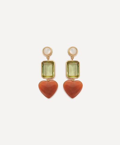 Shop Lizzie Fortunato Gold-plated Brass Demy Drop Earrings In Multi