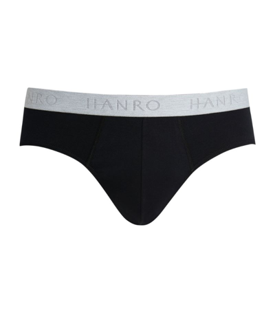 Shop Hanro Cotton-blend Essentials Briefs (pack Of 2) In Black