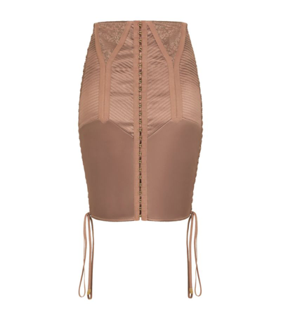 Shop Dolce & Gabbana Satin Lace-up Skirt In Multi