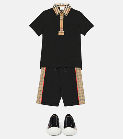 Shop Burberry Vintage Check Cotton Jersey Shorts In Black