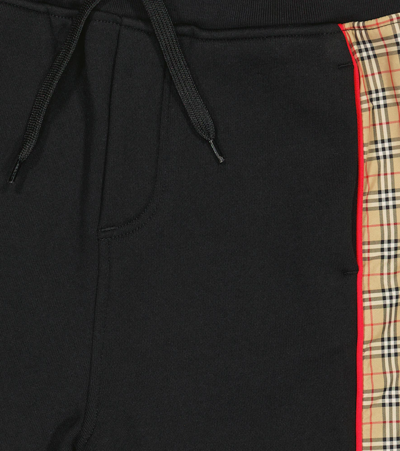 Shop Burberry Vintage Check Cotton Jersey Shorts In Black