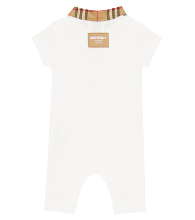 Shop Burberry Baby Vintage Check Cotton Jersey Onesie In White