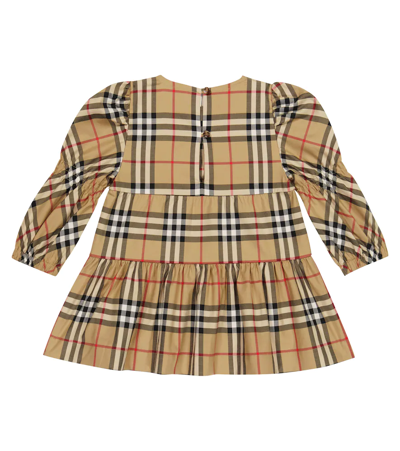 Shop Burberry Baby Vintage Check Dress In Archive Beige Ip Chk