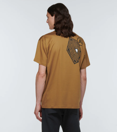 Shop Acronym Logo Cotton T-shirt In Coyote