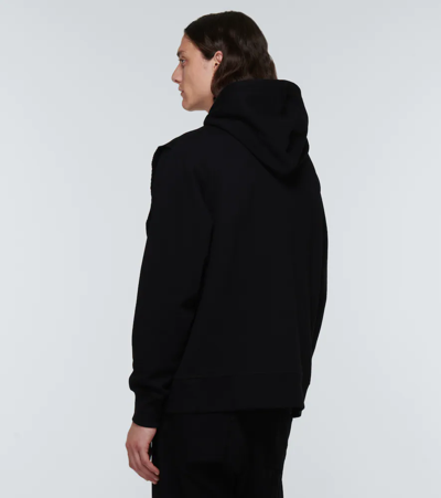 Shop Acronym Cotton Hoodie In Black