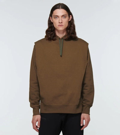 Shop Acronym Cotton Hoodie In Coyote