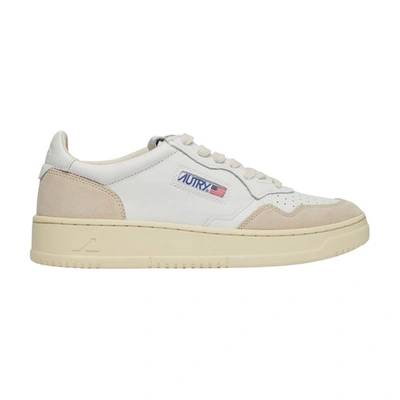 Shop Autry Medalist Sneakers In Leat_suede_white