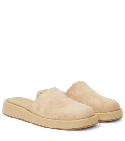 Shop Gia Borghini Gia/rhw Rosie 15 Suede Slippers In Taupe