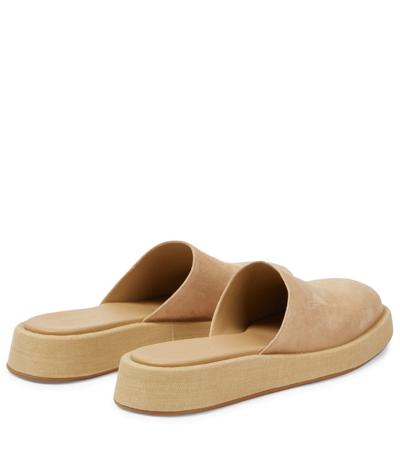 Shop Gia Borghini Gia/rhw Rosie 15 Suede Slippers In Taupe