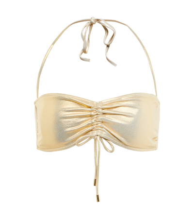 Melissa Odabash Florence Halterneck Bikini Top In Gold