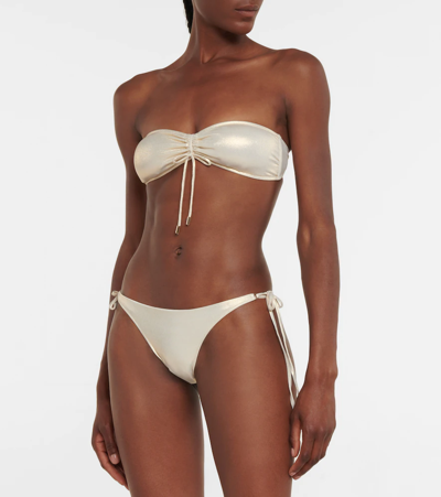 Melissa Odabash Florence Halterneck Bikini Top In Gold