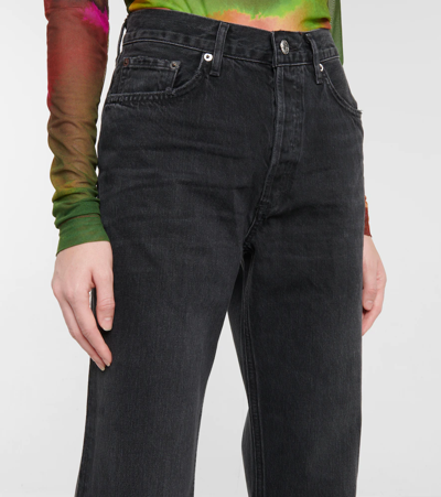 Shop Agolde Lana Mid-rise Straight Jeans In Conduct