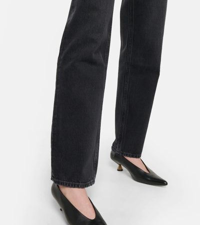 Shop Agolde Lana Mid-rise Straight Jeans In Conduct