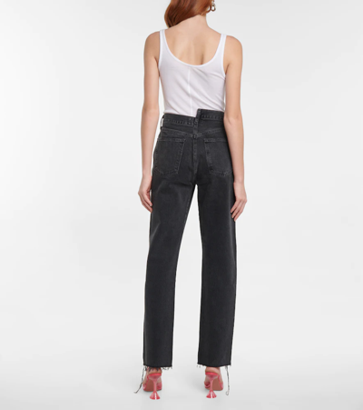 Shop Agolde Criss Cross High-rise Straight Jeans In Shambles