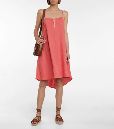 Velvet Dora Linen Minidress In Flirt