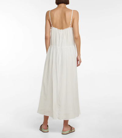 Shop Velvet Farrah Cotton And Silk Maxi Dress In Ecru