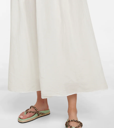 Shop Velvet Farrah Cotton And Silk Maxi Dress In Ecru