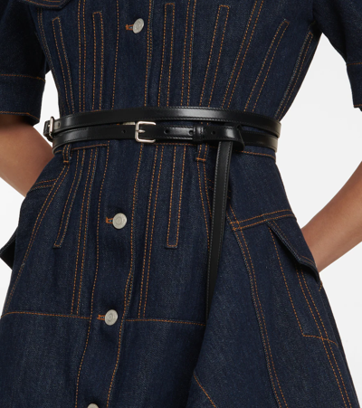 Shop Alexander Mcqueen Double Leather Belt In Black