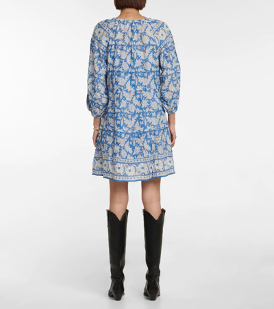 Velvet Lilah Printed Cotton Minidress In Asul