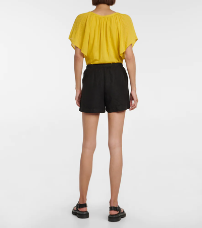 Shop Velvet Tammy Cotton Shorts In Black