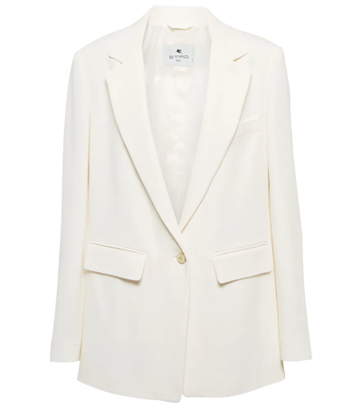 Shop Etro Jersey Blazer In Bianco
