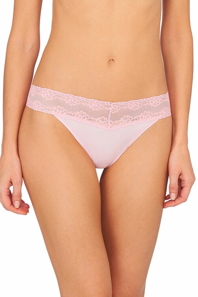 Shop Natori Bliss Perfection One-size Thong In Ribbon Pink/peach Pink
