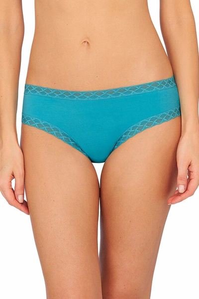 Shop Natori Bliss Girl Comfortable Brief Panty Underwear With Lace Trim In Lake