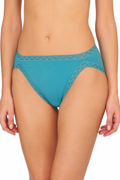 Shop Natori Bliss French Cut Brief Panty Underwear With Lace Trim In Lake