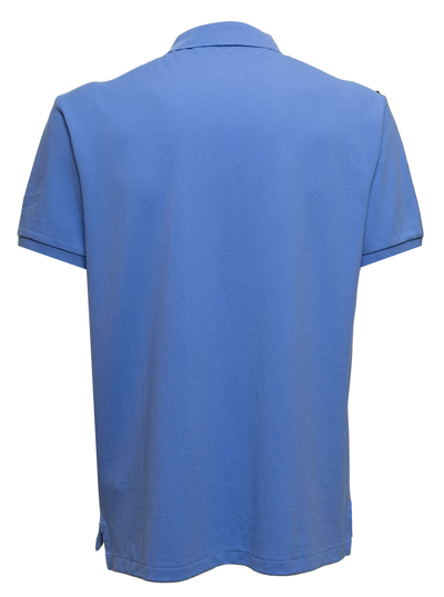 Shop Polo Ralph Lauren Man's Light Blue Cotton Piquet Polo Shirt With  Logo