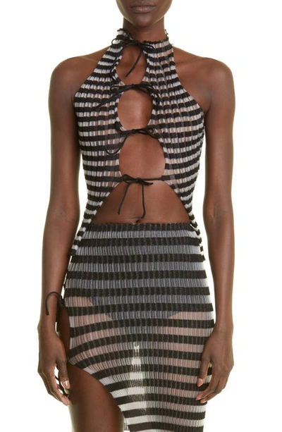 Shop A. Roege Hove Ivy Ribbed Semisheer Sweater Tank In Black / Transparent