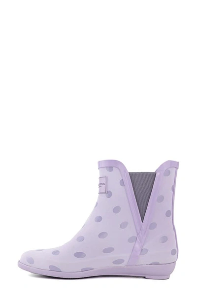 Shop London Fog Pull-on Ankle Rain Boot In Iu-lt/ Dk Lilac Dots